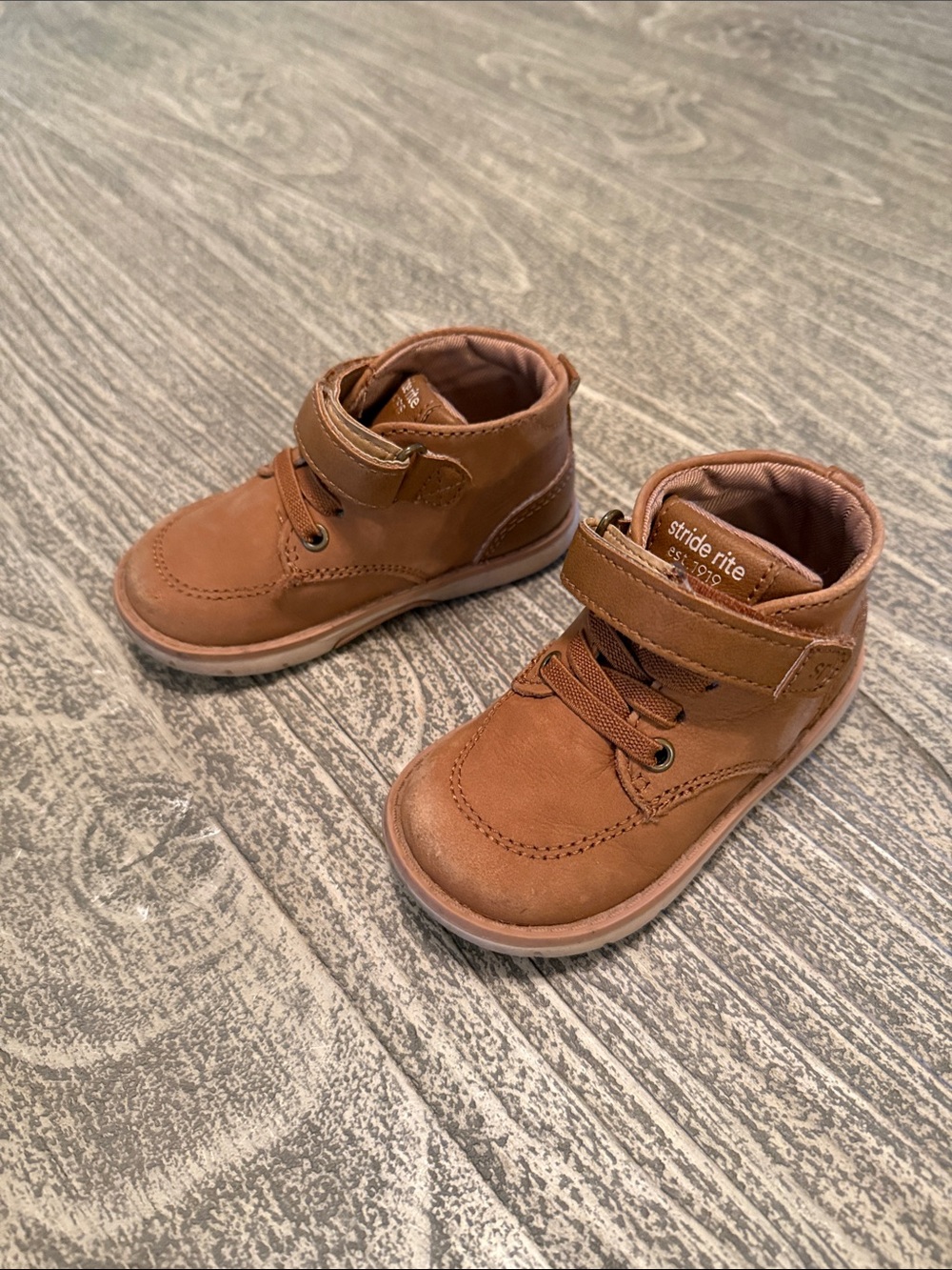 Stride Rite Kids Boys Girls Toddler Baby Brown Leather Boots - Picture 4 of 4